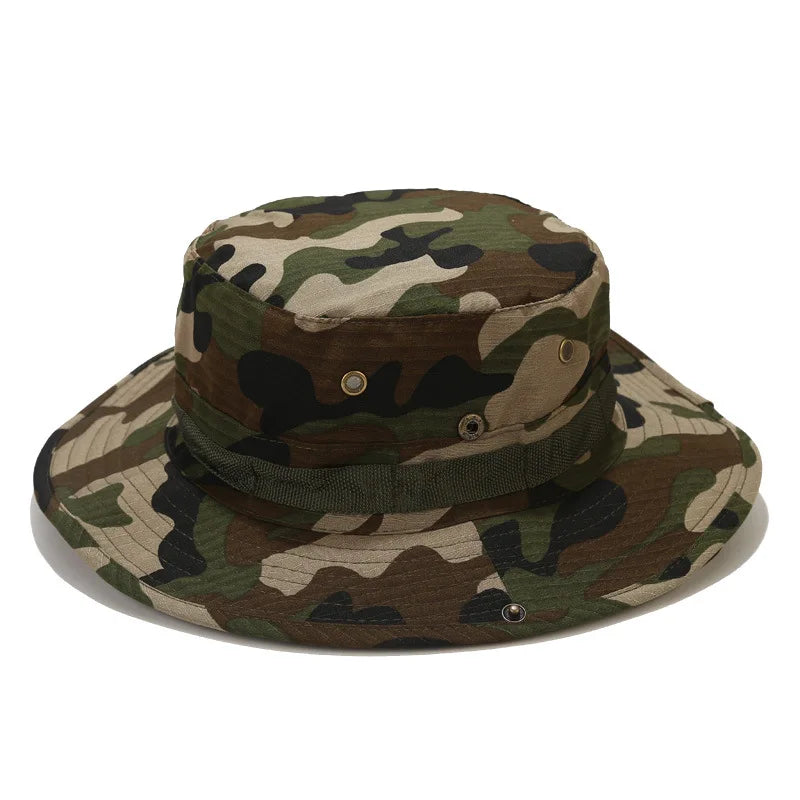 Tactical Camouflage Fishing Cap Military Hat Army Caps Men Women Outdoor Sports Sun Boonie Bucket Hiking Hunting Climbing Hats