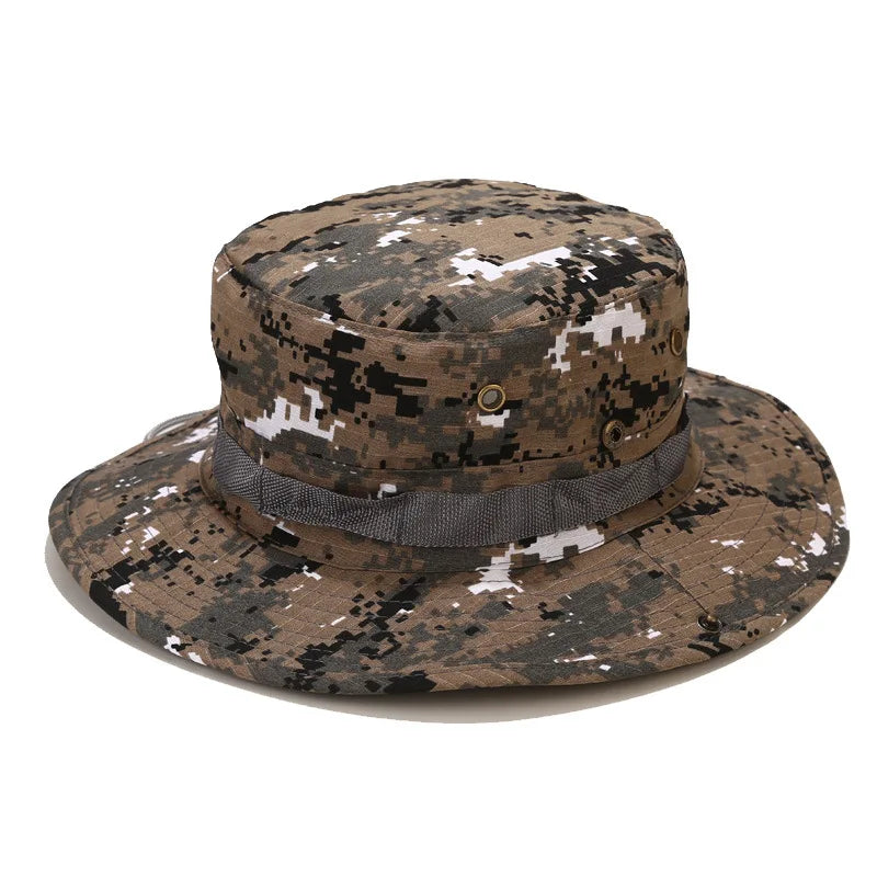 Tactical Camouflage Fishing Cap Military Hat Army Caps Men Women Outdoor Sports Sun Boonie Bucket Hiking Hunting Climbing Hats