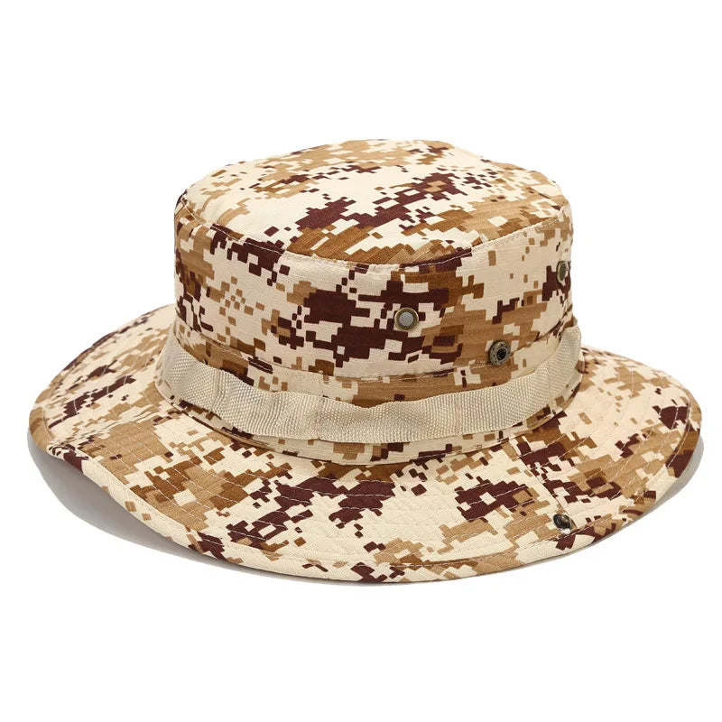 Tactical Camouflage Fishing Cap Military Hat Army Caps Men Women Outdoor Sports Sun Boonie Bucket Hiking Hunting Climbing Hats