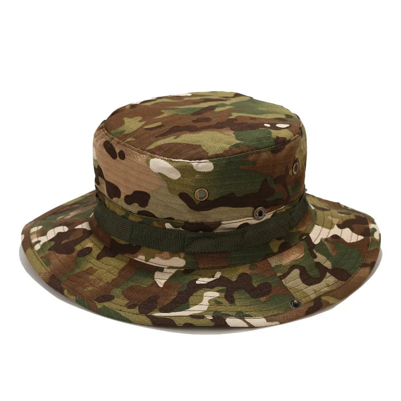 Tactical Camouflage Fishing Cap Military Hat Army Caps Men Women Outdoor Sports Sun Boonie Bucket Hiking Hunting Climbing Hats