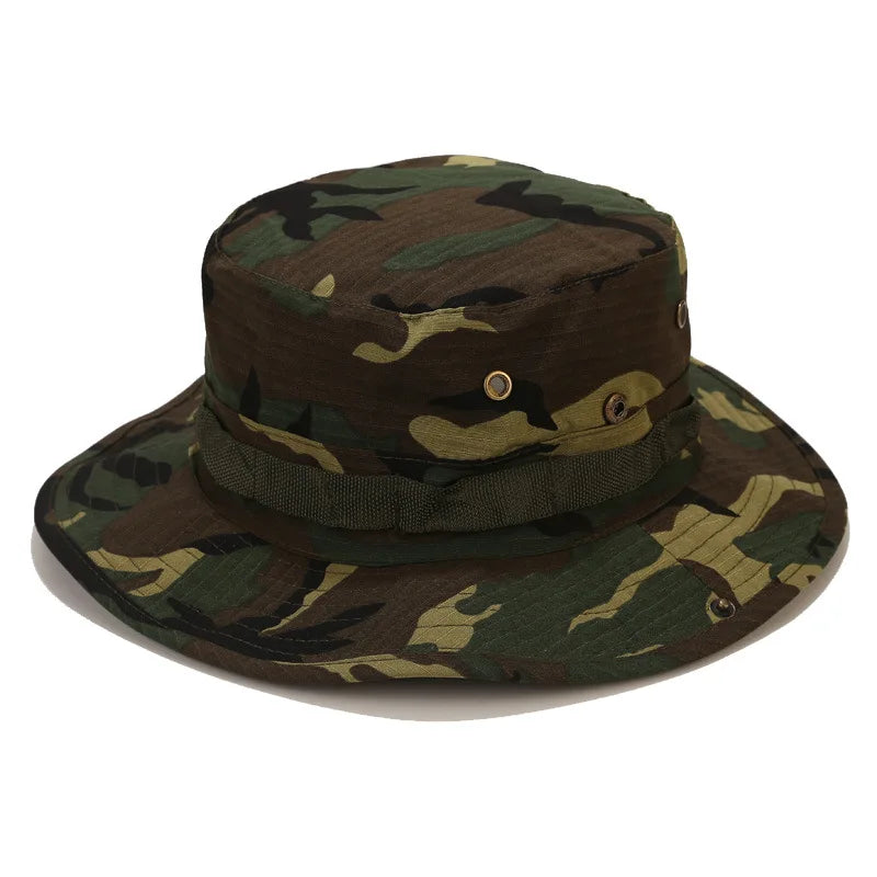 Tactical Camouflage Fishing Cap Military Hat Army Caps Men Women Outdoor Sports Sun Boonie Bucket Hiking Hunting Climbing Hats