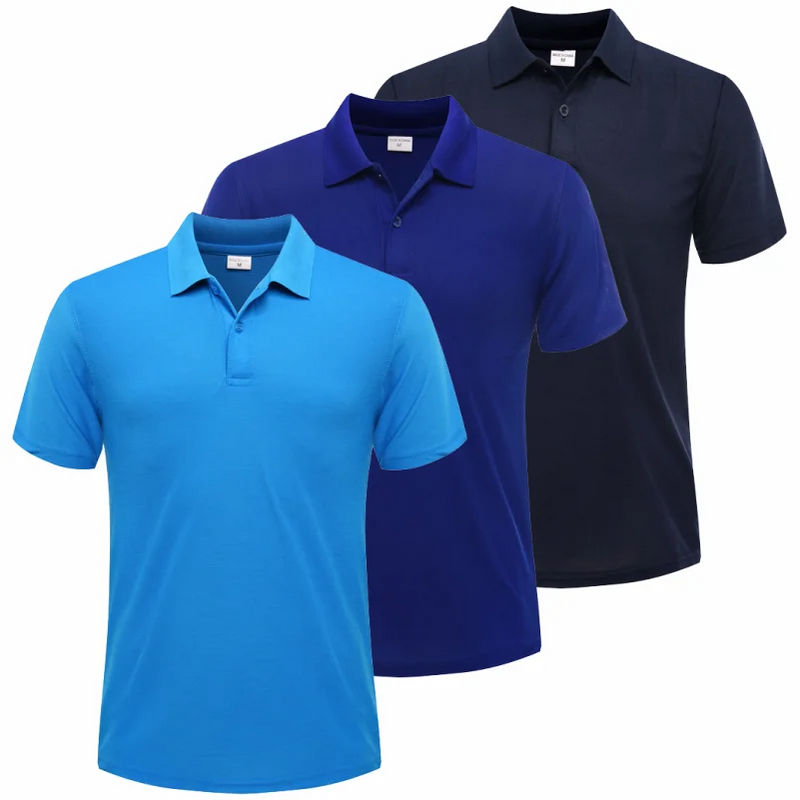 3 PACK Lapel Short-sleeved Air-breathable POLO Shirt Summer Unisex Solid Color Design Embroidery Quick Dry Top Print LOGO