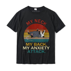 Womens My Neck My Back My Anxiety Attack Opossum Sunset Round Neck T-Shirt Cotton Boy Tops Shirt Summer T Shirts Summer Company