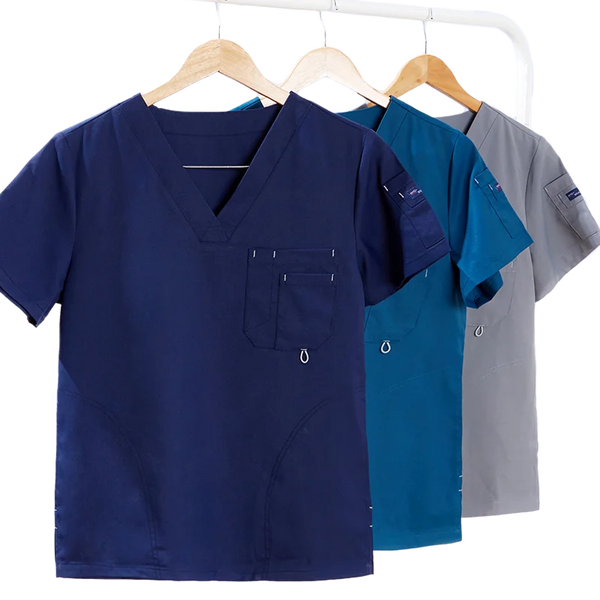 Scrub Uniform Nurse Workwear Scrubs Set Top Pant Nursing Uniforms Women Men V Neck Doctor Working Suits Solid Color 9901-01