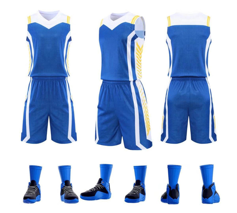 Hot sale Sublimation Men's Basketball Kits Jersey Set Team Club Basketball Wear Print Number Basketball Uniforms