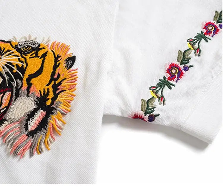 High New 2023 Men High Embroidery Double tiger head flowers Fashion Polo Shirts Shirt Skateboard Cotton Polos Top Tee #C37