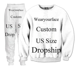 Custom Dropship US Size 3D All Over Printed Crewneck Sweatshirts Tracksuits Streetwear Outfits Sweats For Kid Women Men Sets