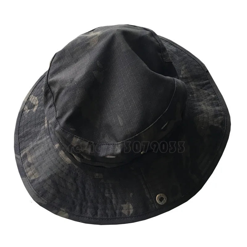 Hunting Bonnie Hat Tactical Airsoft Camouflage Camo Sniper Bucket Hats Outdoor Hiking Camping Fishing Cap