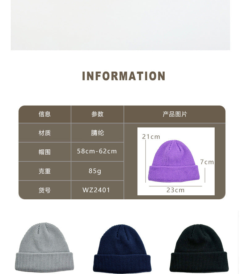 New autumn and winter hats fashion hundred thick thick fishscale woolen hat warm outdoor windproof knitted hat