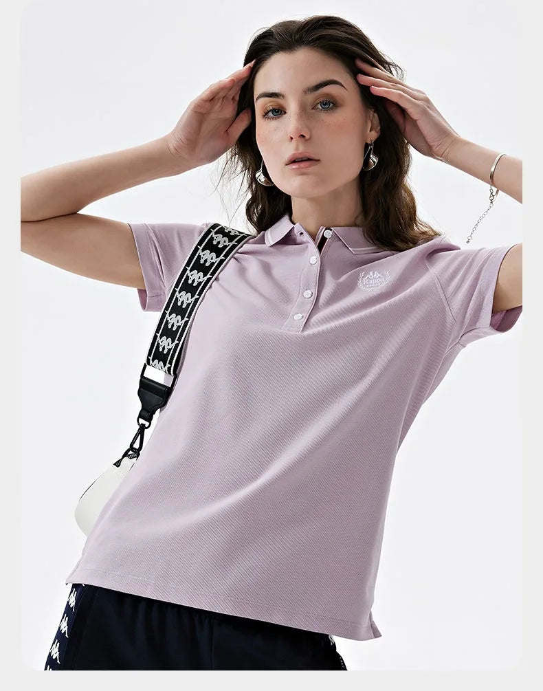 Kappa 2024 New Summer Sports Leisure Korean T-shirt Women's Simple Breathable Short-sleeved POLO Shirts Luxury Brand T-shirts