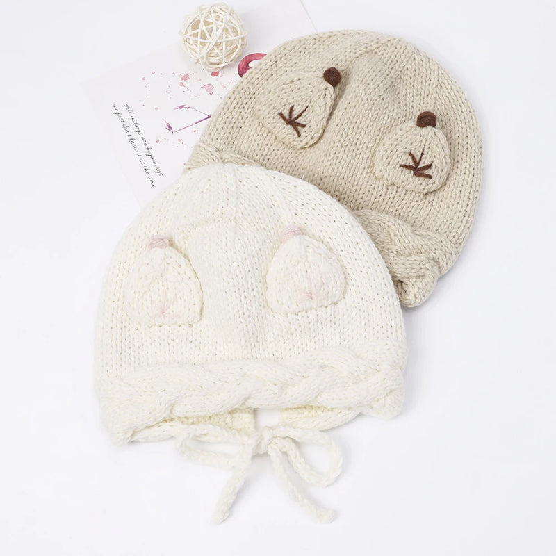 Kids Baby Winter Warm Knit Hats for Boys Girls Soft Infant Baby Toddler Beanies for Boys Girls Baby Accessories Newborn Items