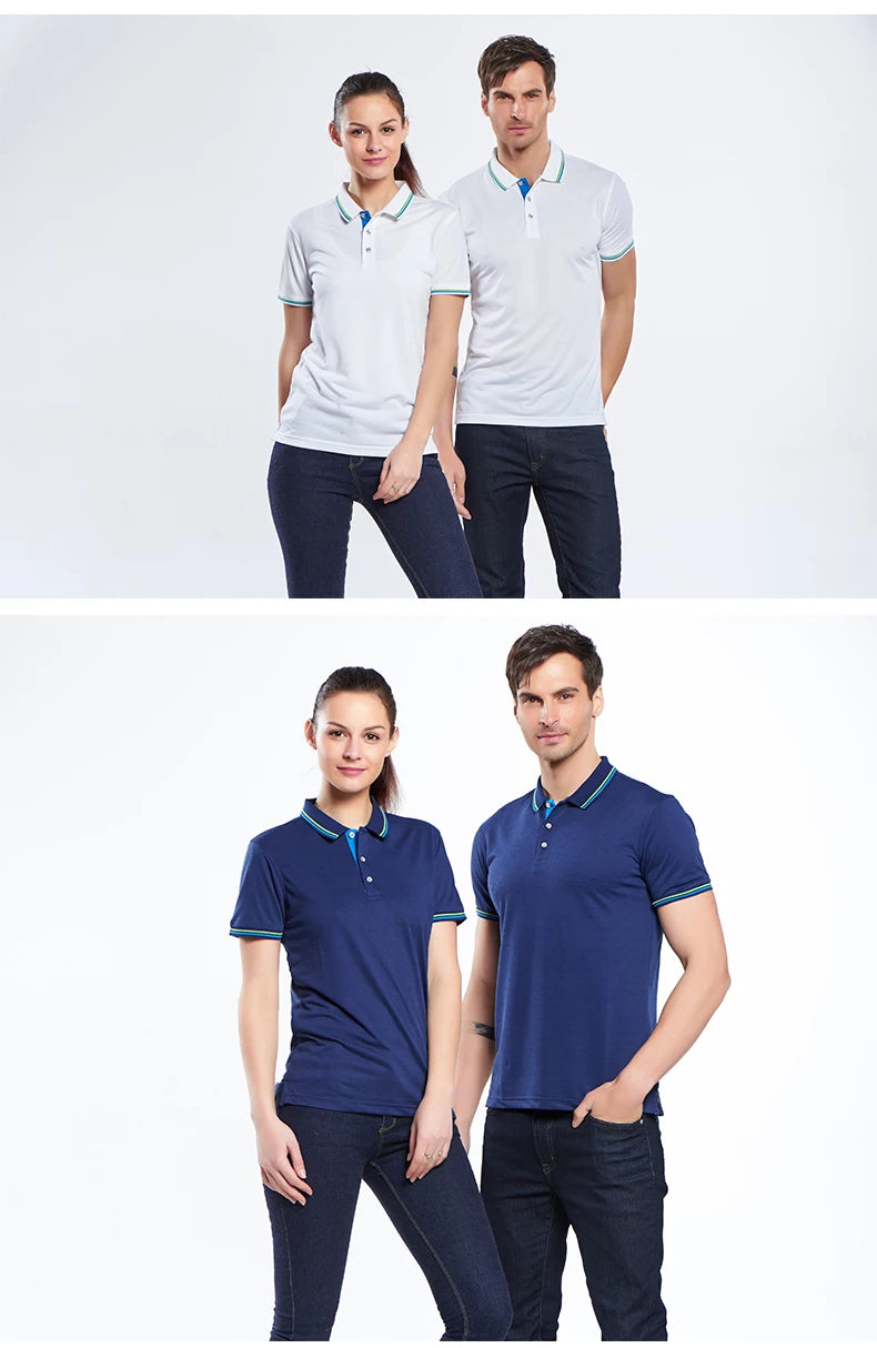 Summer Polo Shirt With Printed Logo Embroidered Name Men's And Women's Activities Company Group Workwear Top