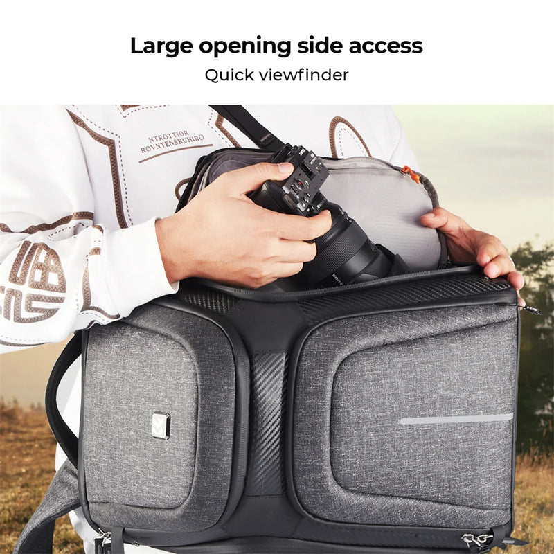 K&F Concept 25L Travel Camera Bags Large Capacity Portable Waterproof Camera Backpack For SONY Canon Nikon Camera Lens Universal