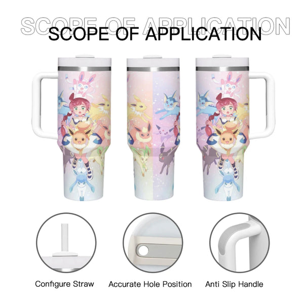 Car Travel Mugs Pokemon Stainless Steel 304 Tumbler Water Bottle 40oz/1200ml