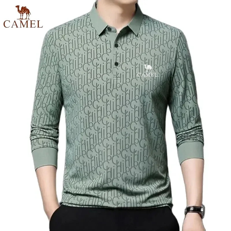 Spring and Autumn Men's Embroidered High Quality Long Sleeve Polo Shirt New Luxury Fashion Business Leisure Multi Functional Top