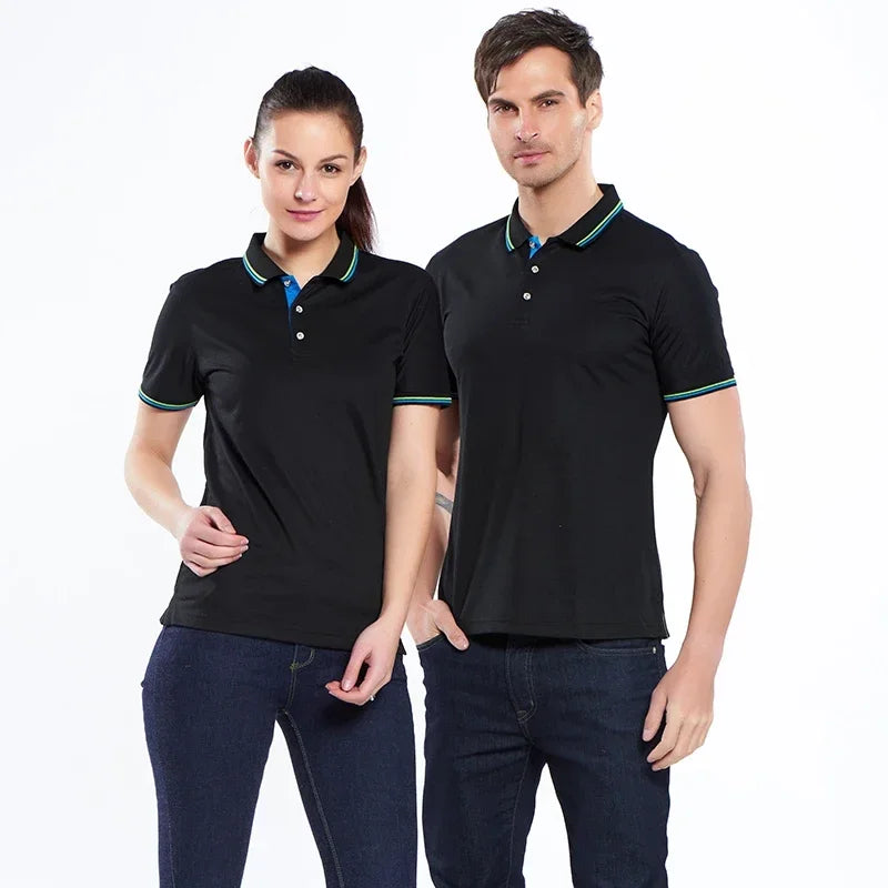 Summer Polo Shirt With Printed Logo Embroidered Name Men's And Women's Activities Company Group Workwear Top