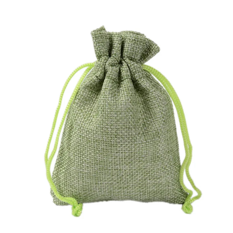 Hot Selling 10Pcs/Lot Multi-Color Jewelry Gift Drawstring Bags Jute Ring Necklace Burlap Storage Pouches Can Be Customized