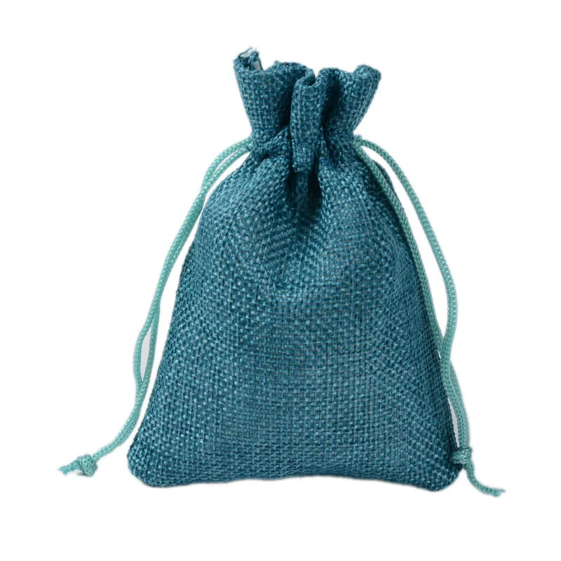 Hot Selling 10Pcs/Lot Multi-Color Jewelry Gift Drawstring Bags Jute Ring Necklace Burlap Storage Pouches Can Be Customized