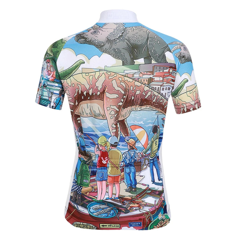 Cartoon Printed Short Sleeve Children's Cycling Jersey Quick-dry Mesh Cloth MTB Bike Riding Wear Boys Girls Bicycle Clothing