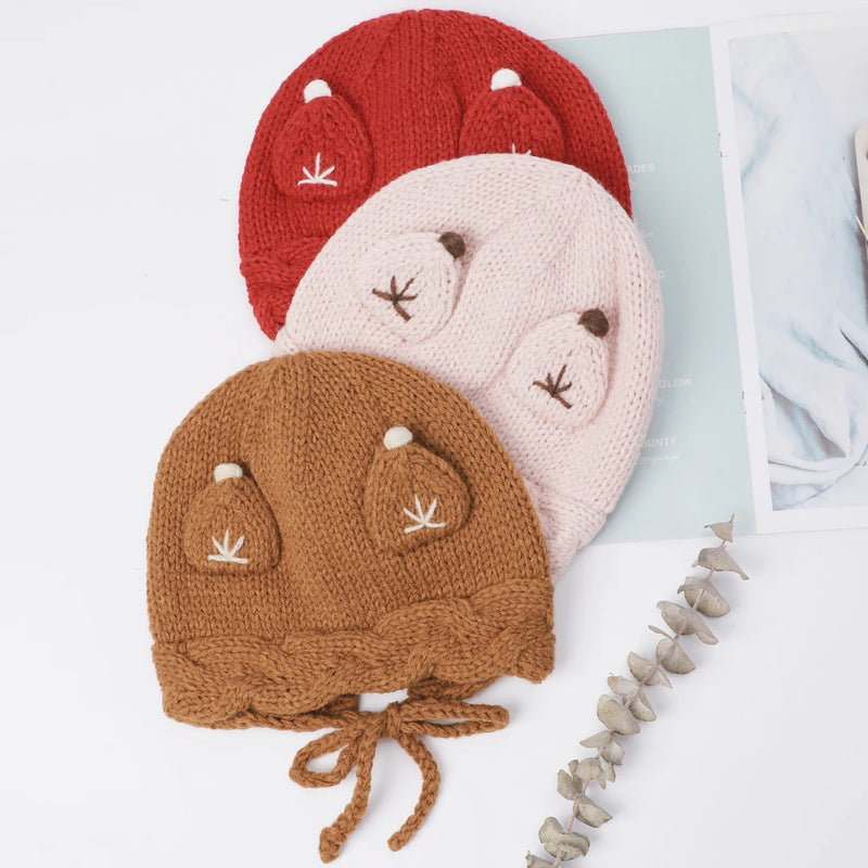 Kids Baby Winter Warm Knit Hats for Boys Girls Soft Infant Baby Toddler Beanies for Boys Girls Baby Accessories Newborn Items