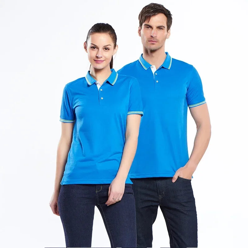 Summer Polo Shirt With Printed Logo Embroidered Name Men's And Women's Activities Company Group Workwear Top