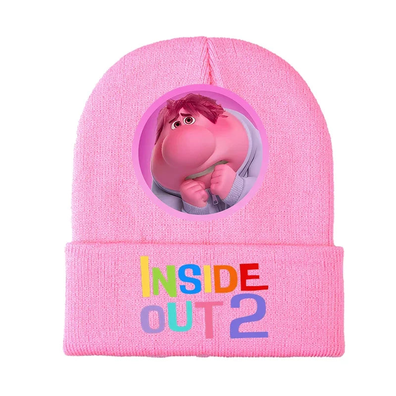 Inside Out 2 Kid Knitted Hats Keep Warm Anxiety Joy Sadness Anger Stretch Caps Soft Comfort Autumn Winter Boy Girl Beanie Gifts