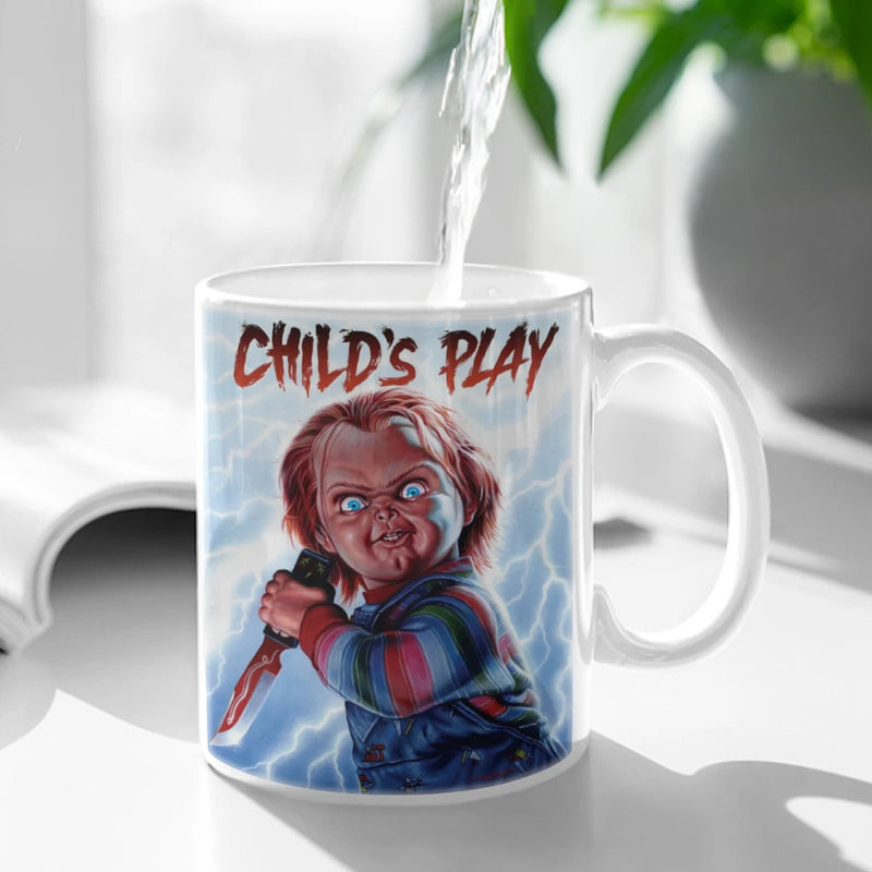 Horror Movie Chucky Child's Play Coffee Mug 11oz Fun Ceramic Coffee Tea Cocoa Cup Handle Tea Drink Cup