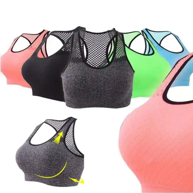 Quick-drying Women Active Bra Fitness Underwear Hollow Out Breathable Yoga Bra Comfortable High Shockproof Sports Bra Push Up