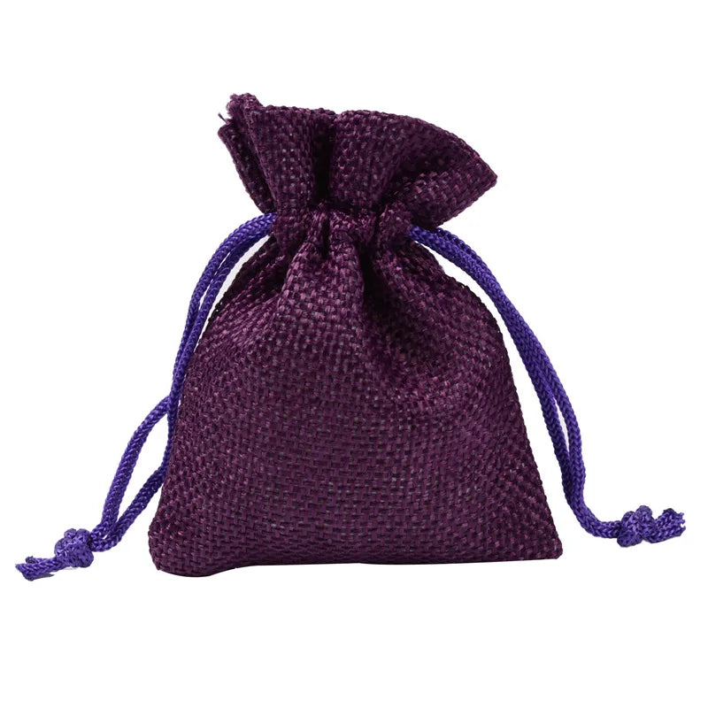 Hot Selling 10Pcs/Lot Multi-Color Jewelry Gift Drawstring Bags Jute Ring Necklace Burlap Storage Pouches Can Be Customized