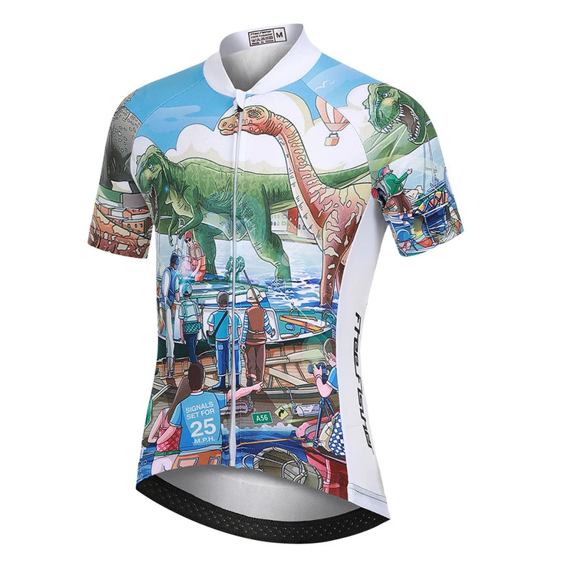 Cartoon Printed Short Sleeve Children's Cycling Jersey Quick-dry Mesh Cloth MTB Bike Riding Wear Boys Girls Bicycle Clothing