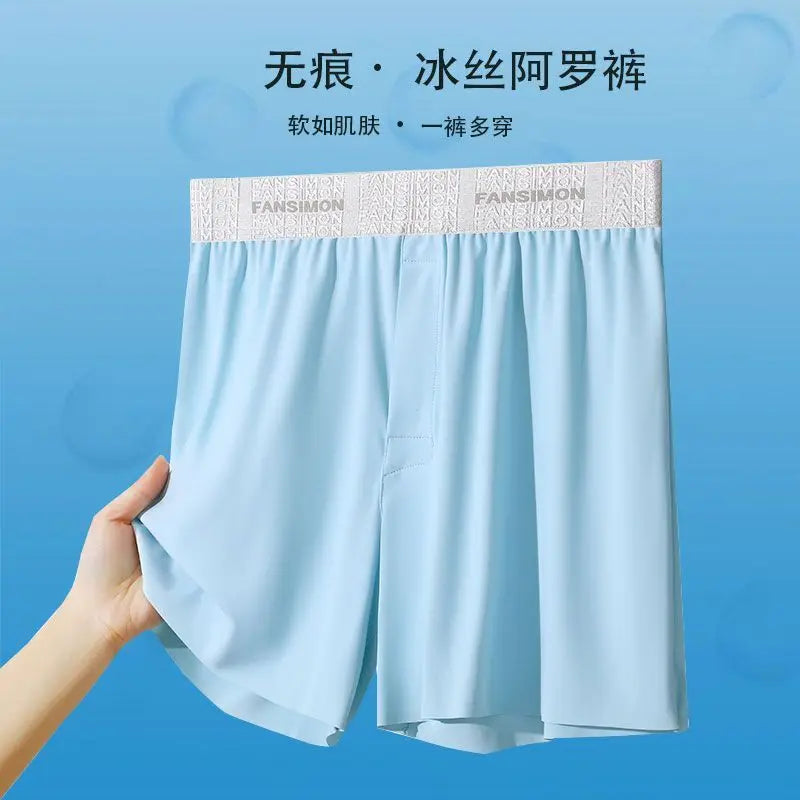 Summer Men's Sheer See Through Shorts Underwears Male Plus Size Casual Sleeping Shorts Apro Pants