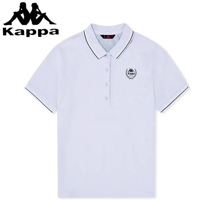 Kappa 2024 New Summer Sports Leisure Korean T-shirt Women's Simple Breathable Short-sleeved POLO Shirts Luxury Brand T-shirts