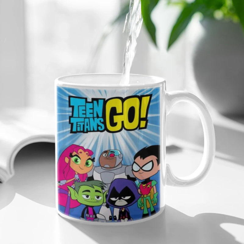 Cartoon T-TEEN-TITAN G-GO Ceramic Cup Coffee Oatmeal Breakfast Cup Creative Personality Mug