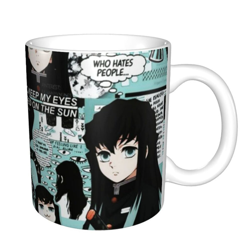 Personalized Anime Demon Slayer Coffee Mugs DIY Muichiro Tokito Kimetsu No Yaiba Ceramic Tea Milk Cup