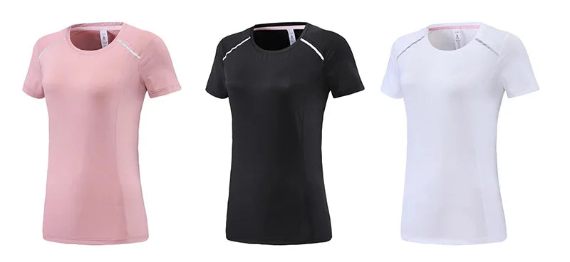 Women Yoga Shirts Solid Sport Crop Top Fashion T Shirt Gym Workout T-shirts Running  Short Sleeve Fitness Fast Dry Sportswear