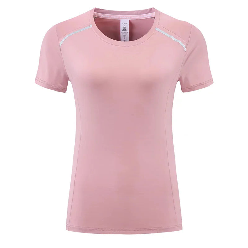 Women Yoga Shirts Solid Sport Crop Top Fashion T Shirt Gym Workout T-shirts Running  Short Sleeve Fitness Fast Dry Sportswear