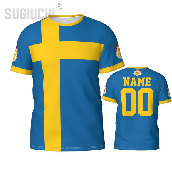 Custom Name Number Sweden Flag Emblem 3D T-shirts For Men Women Tees jersey team Clothes Soccer Football Fans Gift T shirt