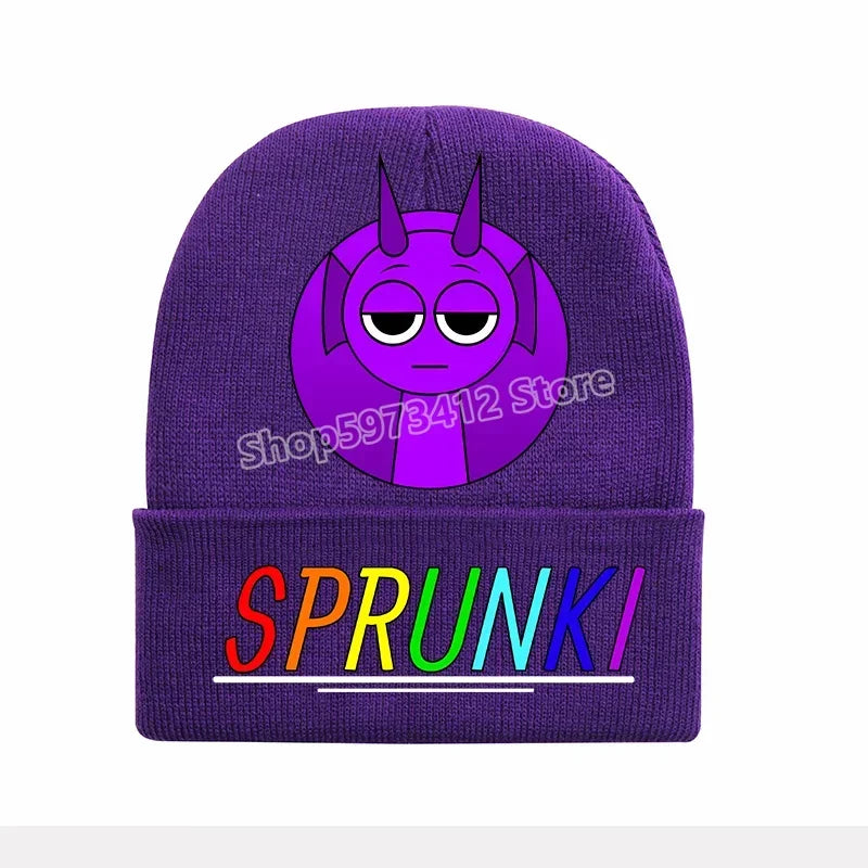 Sprunki Knitted Hat Incredibox Autumn Winter Cute Adult Cap Anime Pattern Print Bonnets Warm Comfortable Beanies Baby Show Gift