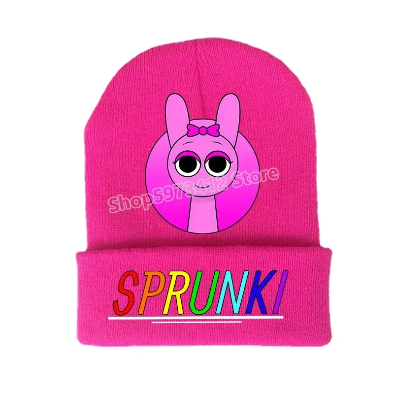 Sprunki Knitted Hat Incredibox Autumn Winter Cute Adult Cap Anime Pattern Print Bonnets Warm Comfortable Beanies Baby Show Gift