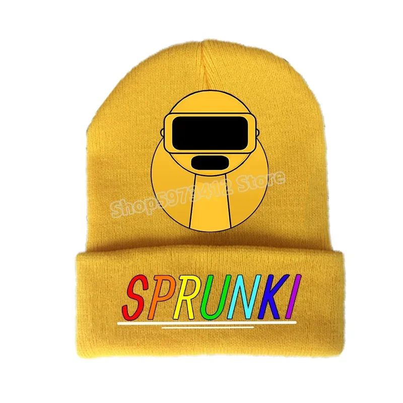 Sprunki Knitted Hat Incredibox Autumn Winter Cute Adult Cap Anime Pattern Print Bonnets Warm Comfortable Beanies Baby Show Gift