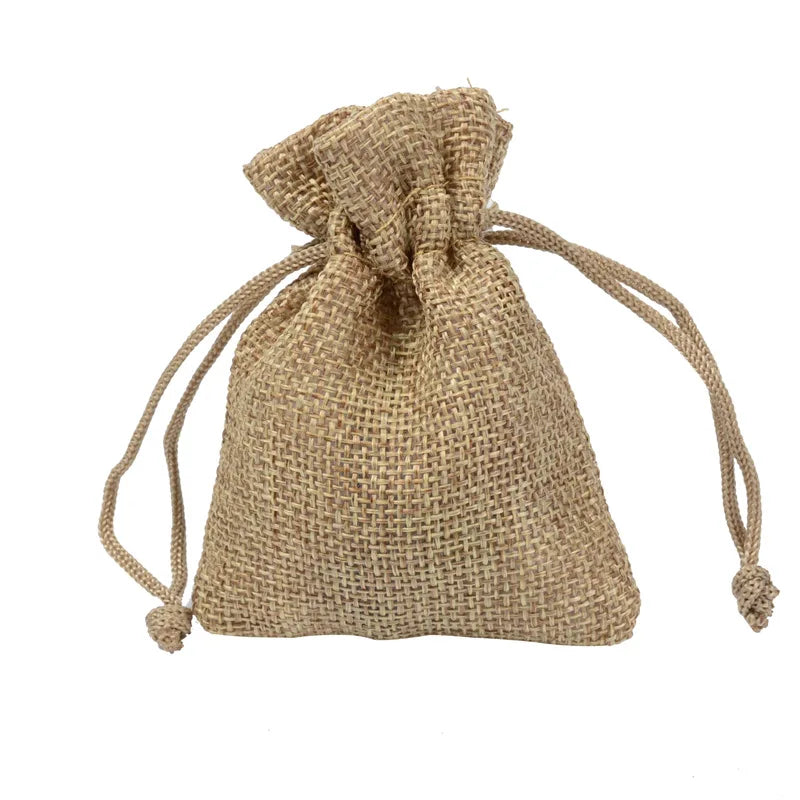 Hot Selling 10Pcs/Lot Multi-Color Jewelry Gift Drawstring Bags Jute Ring Necklace Burlap Storage Pouches Can Be Customized