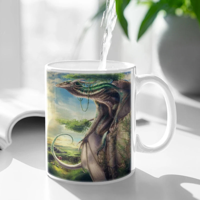 Animals Black Dragon Coffee Mug 11oz Fun Ceramic Coffee Tea Cocoa Cup Handle Tea Drink Cup