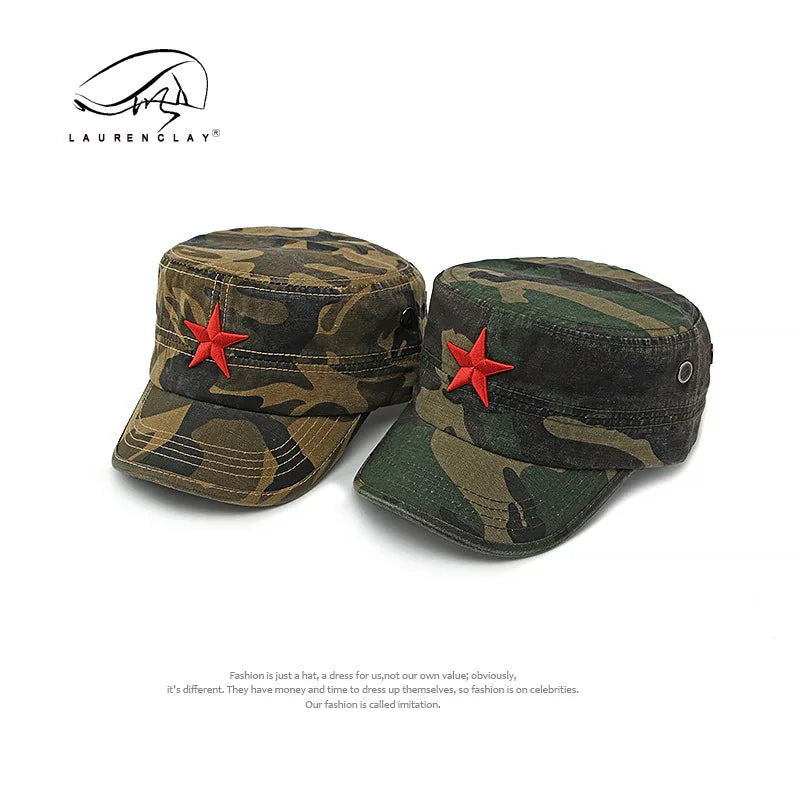 Men's Camouflage Flat Top Baseball Cap, Outdoor Sports Caps, Tactical Dad Hat, Casual Cadet, Trucker Hats