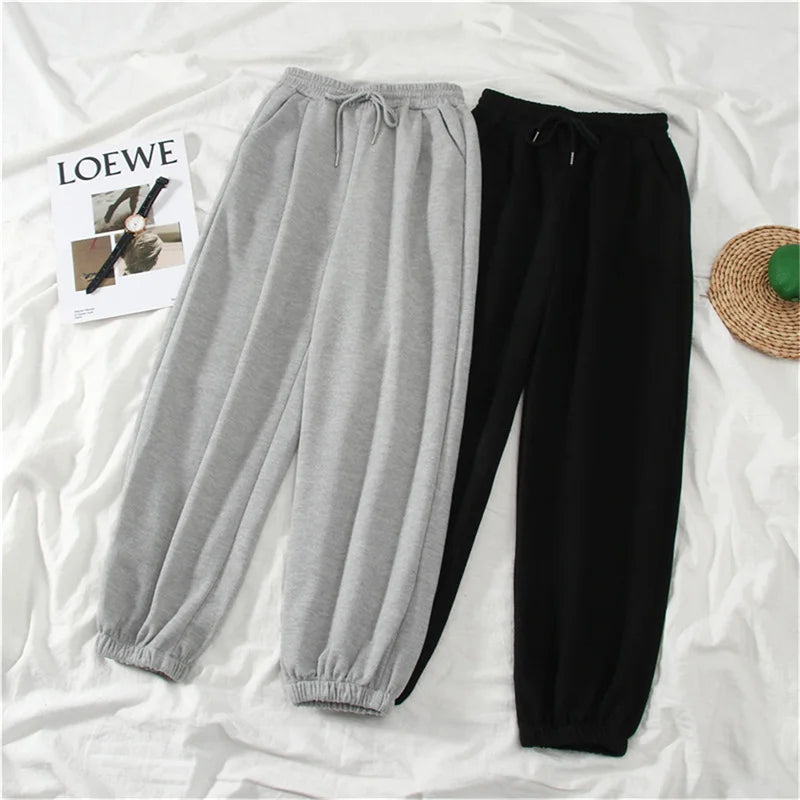 Women Solid Sweatpants Autumn Baggy Fashion Oversize Sports Pants Winter Joggers