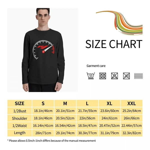 R1 Yzf Super Sports Motorcycle Rev Counter 01 Long Sleeve T-Shirts T-shirt Tee Soft Style Natural Streetwear