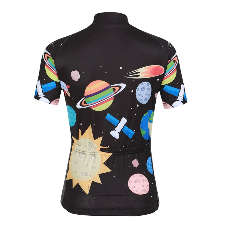 Cartoon Printed Short Sleeve Children's Cycling Jersey Quick-dry Mesh Cloth MTB Bike Riding Wear Boys Girls Bicycle Clothing