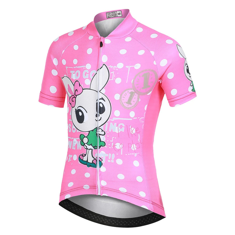 Cartoon Printed Short Sleeve Children's Cycling Jersey Quick-dry Mesh Cloth MTB Bike Riding Wear Boys Girls Bicycle Clothing