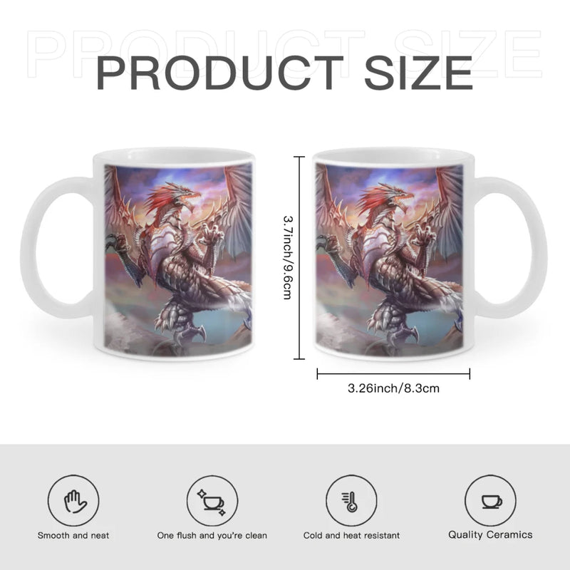 Animals Black Dragon Coffee Mug 11oz Fun Ceramic Coffee Tea Cocoa Cup Handle Tea Drink Cup