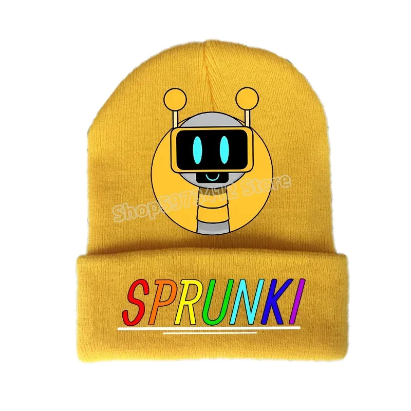 Sprunki Knitted Hat Incredibox Autumn Winter Cute Adult Cap Anime Pattern Print Bonnets Warm Comfortable Beanies Baby Show Gift