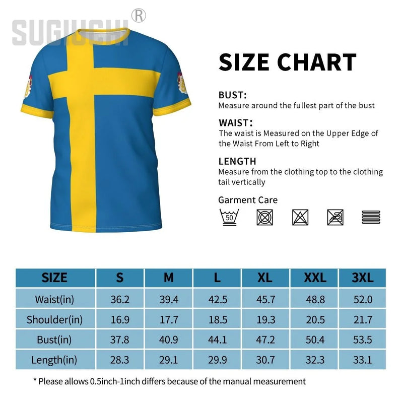 Custom Name Number Sweden Flag Emblem 3D T-shirts For Men Women Tees jersey team Clothes Soccer Football Fans Gift T shirt